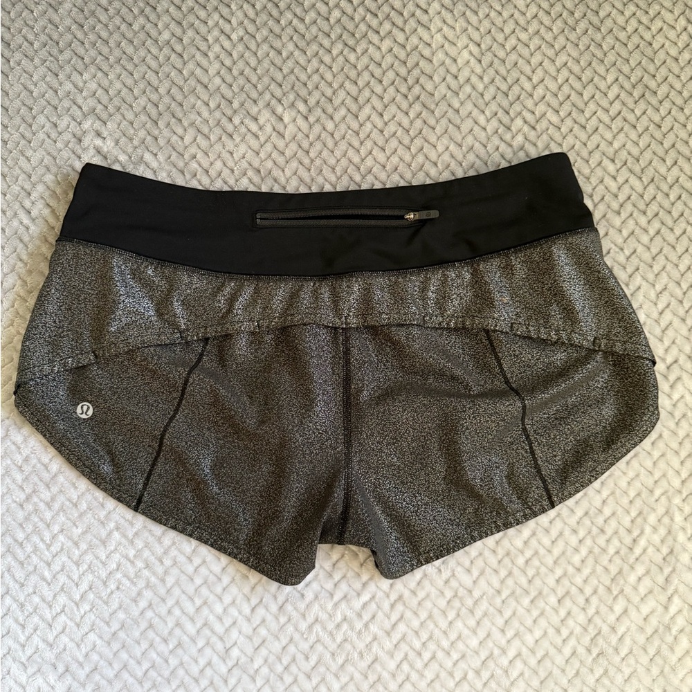 lululemon athletica Women's Black and Gray speed Shorts